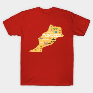 Morocco Illustrated Map T-Shirt